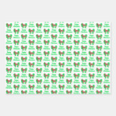 シュナウツァーキュートクリスマスドッグ&ボウ3色 ラッピングペーパーシート (正面3)