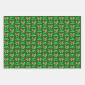 シュナウツァーキュートクリスマスドッグ&ボウ3色 ラッピングペーパーシート (正面2)