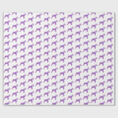 シュナウツァーキュートドッグシルエット紫PY&Bホワイト ラッピングペーパー (フラット)