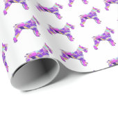 シュナウツァーキュートドッグシルエット紫PY&Bホワイト ラッピングペーパー (ロールコーナー)