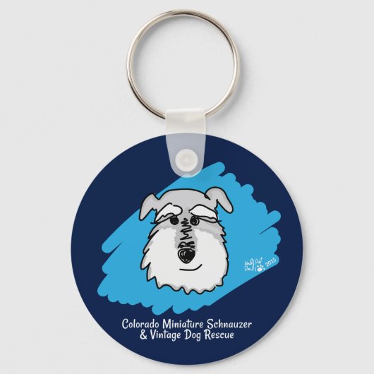 シュナウツァーキーチェーンをボウザー キーホルダー (正面)