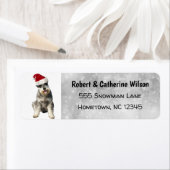 シュナウツァークリスマスキュートサンタハット ラベル (インサイチュ)