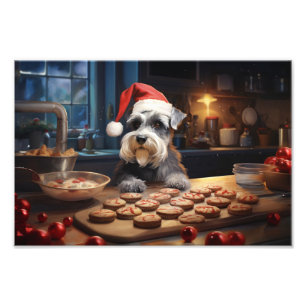 シュナウツァークリスマスクッキーフェスティバルホリデイ フォトプリント