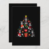シュナウツァークリスマスツリーオーナメントおもしろいペットドッグ サンキューカード (正面/裏面)