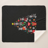 シュナウツァークリスマスツリーオーナメントおもしろいペットドッグ シェルパブランケット (正面(横))