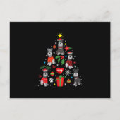 シュナウツァークリスマスツリーオーナメントおもしろいペットドッグ ポストカード (正面)