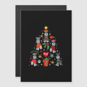 シュナウツァークリスマスツリーオーナメントおもしろいペットドッグ マグネット招待状 (正面/裏面)