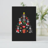 シュナウツァークリスマスツリーオーナメントおもしろいペットドッグ 出欠カード (スタンド正面)
