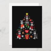 シュナウツァークリスマスツリーオーナメントおもしろいペットドッグ 案内状 (正面/裏面)