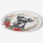 シュナウツァークリスマスリースフェスティバルカップ ペーパープレート (アングル)