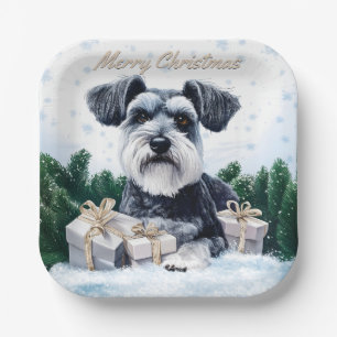 シュナウツァークリスマス ペーパープレート