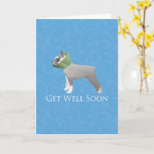 シュナウツァーゲーブルーデザイン カード (黄色い花)