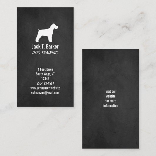 シュナウツァーシルエット – シャルボードスタイル 名刺 (正面/裏面)