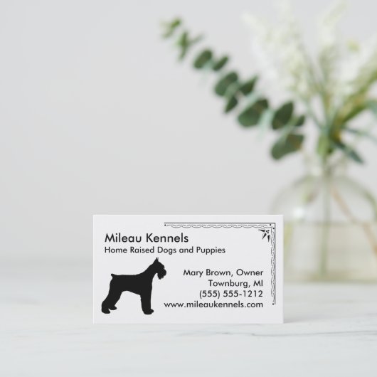 シュナウツァーシルエット 名刺 (スタンド正面)