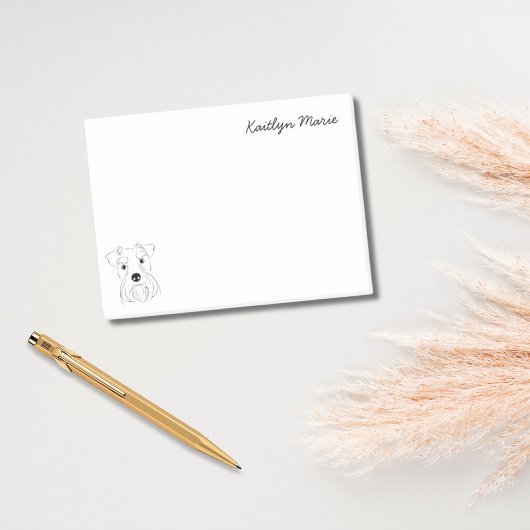 シュナウツァーシンプル恋人ブラック&ホワイトパーソナライズされた ポストイット