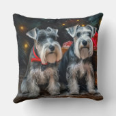 シュナウツァースリークリスマスデコール クッション (裏面)