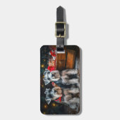 シュナウツァースリークリスマスデコール ラゲッジタグ (正面縦)