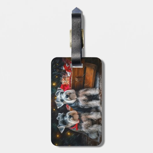 シュナウツァースリークリスマスデコール ラゲッジタグ (裏面縦)