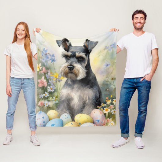 シュナウツァードウィズイースターエッグホリデー フリースブランケット (インサイチュ)