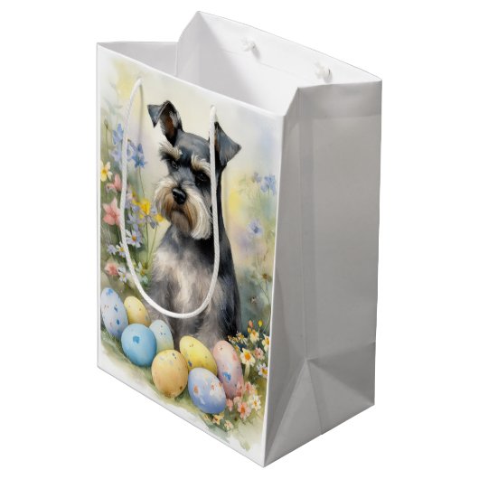シュナウツァードウィズイースターエッグホリデー ミディアムペーパーバッグ (裏面アングル)