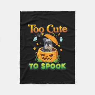 シュナウツァードグハロウィンカボチャを甘やかすには可愛すぎる フリースブランケット