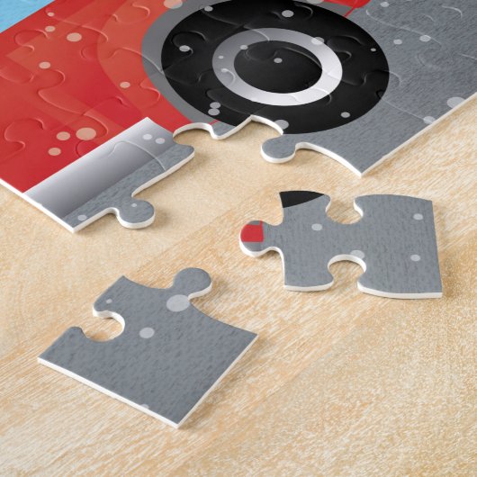 シュナウツァードッグでクリスマスカーを運転 ジグソーパズル (側面)