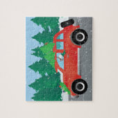 シュナウツァードッグでクリスマスカーを運転 ジグソーパズル (縦)