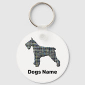 シュナウツァードッグイエロー&ブラックグリッド線ペットタグ キーホルダー (裏面)