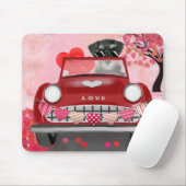 シュナウツァードッグカーとハートバレンタイン マウスパッド (マウス)