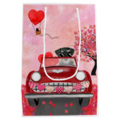 シュナウツァードッグカーとハートバレンタイン ミディアムペーパーバッグ (裏面)
