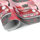 シュナウツァードッグカーとハートバレンタイン ラッピングペーパー (ロールコーナー)