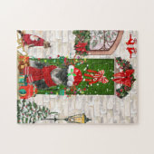 シュナウツァードッグクリスマス ジグソーパズル (横)