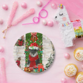 シュナウツァードッグクリスマス ペーパープレート (パーティー)