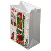 シュナウツァードッグクリスマス ミディアムペーパーバッグ (正面アングル)