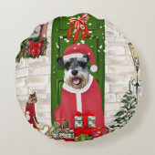 シュナウツァードッグクリスマス ラウンドクッション (裏面)