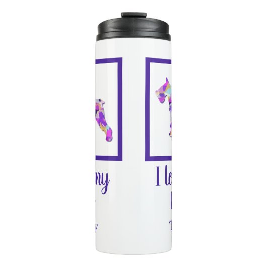 シュナウツァードッグシルエット可愛いパープルPY&B タンブラー (正面)