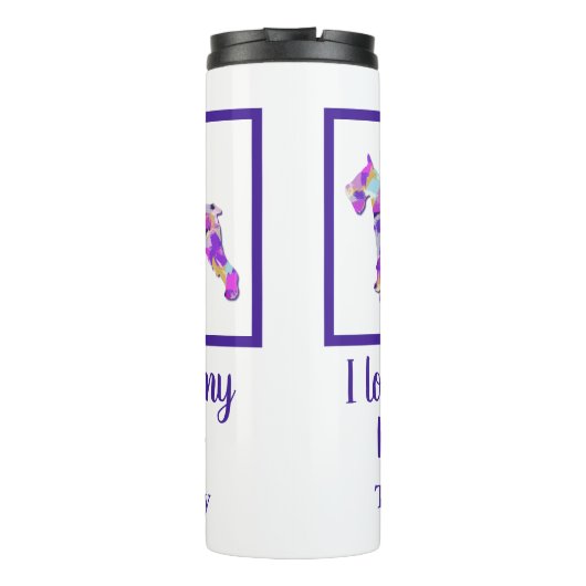 シュナウツァードッグシルエット可愛いパープルPY&B タンブラー (裏面)