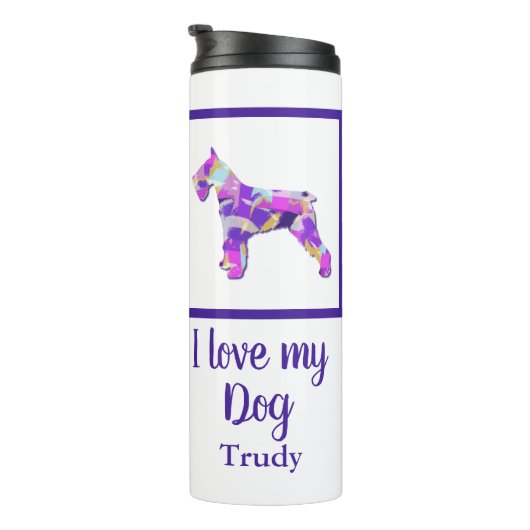 シュナウツァードッグシルエット可愛いパープルPY&B タンブラー (回転右)