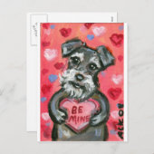 シュナウツァードッグバレンタイン シーズンポストカード (正面/裏面)