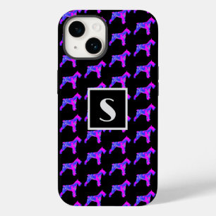 シュナウツァードッグピンクシルエットモノブラック Case-Mate iPhone 14ケース