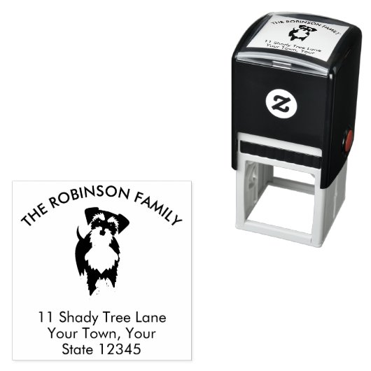 シュナウツァードッグファミリーホームアドレス セルフインキングスタンプ (インサイチュ)