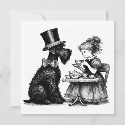 シュナウツァードッグフラットノートカード ノートカード (正面)