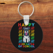 シュナウツァードッグ学生幸せ100日の学校 キーホルダー (正面)