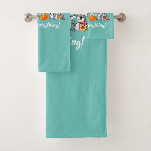 シュナウツァードッグ幸せ全て感謝祭クリスマス バスタオルセット (インサイチュ)