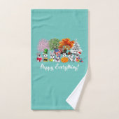 シュナウツァードッグ幸せ全て感謝祭クリスマス バスタオルセット (ハンドタオル)