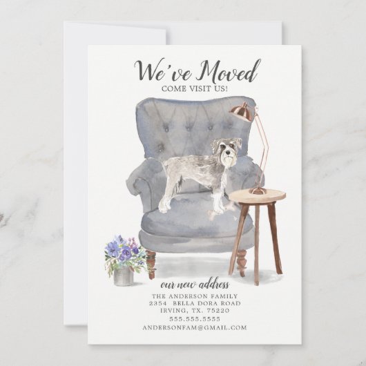 シュナウツァードッグ引っ越しました移動告知 案内状 (正面)