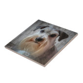 シュナウツァードッグ顔 タイル (側面)