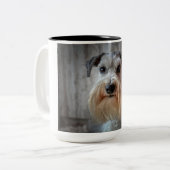 シュナウツァードッグ顔 ツートーンマグカップ (正面左)