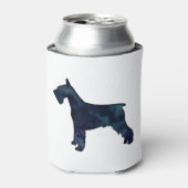 シュナウツァードッグ黒水色シルエット 缶クーラー (缶正面)