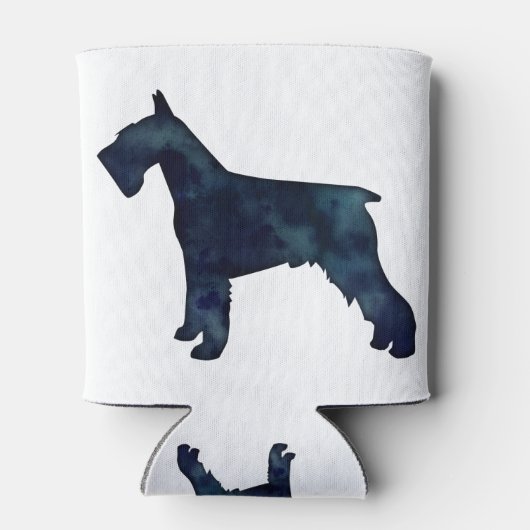 シュナウツァードッグ黒水色シルエット 缶クーラー (裏面)